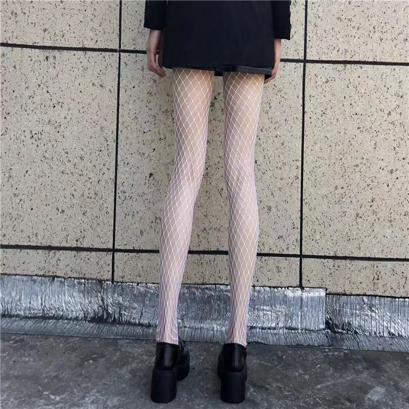 Basic (White) - Fishnet Thigh