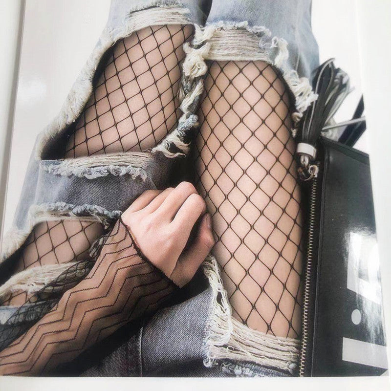 Basic (Black) - Fishnet Thigh